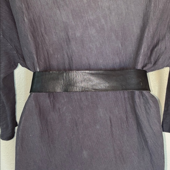 GAP Leather Belt, Dark Brown, big brass ring & hardware, leather keeper. S - Picture 6 of 17